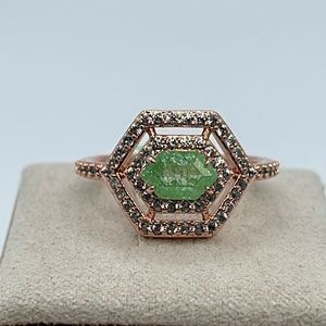 Bomb Party Ring UNSPOKEN DREAMS RBP5499 Light Green Ice Crystal/Rose Gold Plate